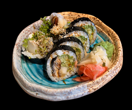 Futomaki z grillowanym węgorzem unagi i melonem 